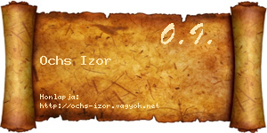 Ochs Izor névjegykártya